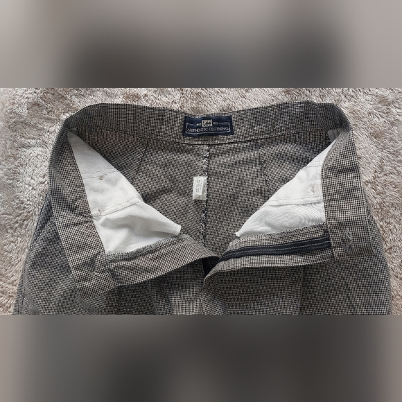 Vtg 80s Lee Riders Women's USA Houndstooth Pleated High Waisted Pants | 26x29.5 - Picture 5 of 13